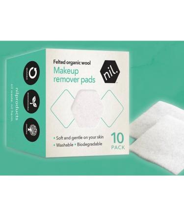 NIL - Washable Makeup Remover Pads - Zero Waste Makeup Remover Wipes Use Water and our Woolen Reusable Makeup Pads to Gently Cleanse Eye Make Up Face and Lips Kind to You Kind to Earth -10 pads