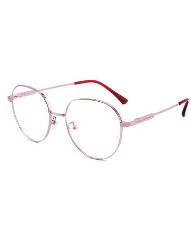 Lanlang reading glasses for women with flex memory titanium blue light filter glasses reading aid 0 4 diopters anti-blue cute round high resolution high transparency MT-003-w purple 1.5 dioptries