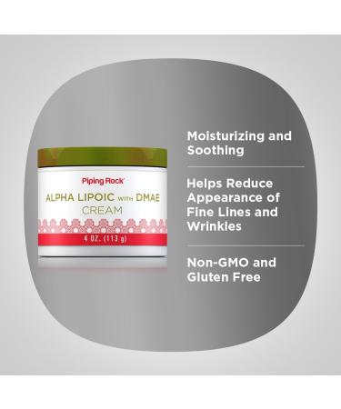 Piping Rock Alpha Lipoic Acid 4 oz | Hydrating & Firming DMAE Cream for Face & Skin | Non-GMO Gluten-Free eCommerce International Shipping - Buy Online on GoSupps.com