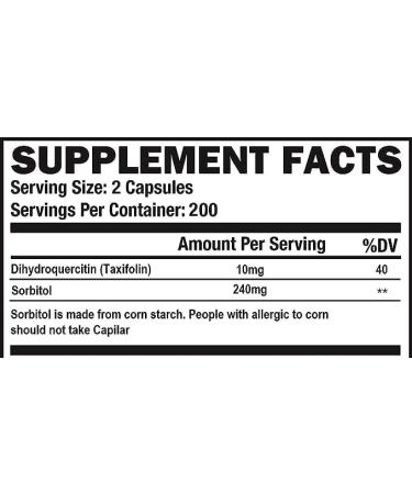 KAPILAR (Taxifolin) - What dihydroquercetin 200 tablets of 0.2 g (1) - Buy Online on GoSupps.com