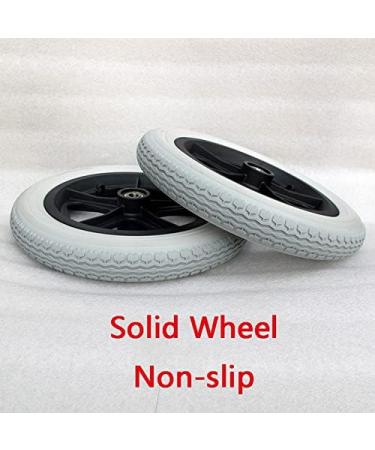12 1/2x2 1/4 Wheelchair Parts Rear Wheel Elderly Disabled Manual Wheelchair Wheel Replacement Wheel Grey PU Solid Wheel (1 Pair) - Buy Online on GoSupps.com