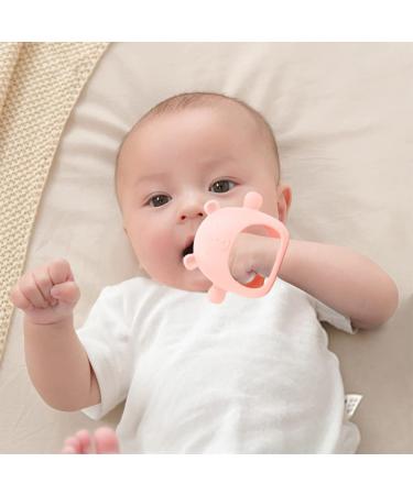Baby Little Bear Silicone Teething Toy for 3-12 Months Infants - Anti-Dropping Wrist Teether Mitten - Sensory Chew Toy (Pink) - Buy Online on GoSupps.com