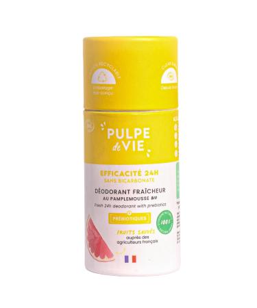 Pulpe de Vie Pulpe de Vie - Certified Organic Wonder Arm Deodorant 55g - Zero Waste! Grapefruit - Natural Protection - No Toxins - Zero Waste