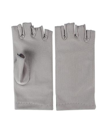 Nail Dryer Anti UV Protection Gloves Led Lamp Radiation UV Shield Fingerless Gloves Nail Art Dryer Tools for Salon Home 1 Pair Beige anti uv gloves standard