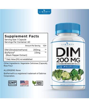 DIM Supplement 200mg with BioPerine - 120-Day Supply for Hormone Balance & Menopause Relief - Acne Treatment, PCOS & Fitness Support - Buy Online on GoSupps.com