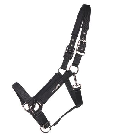 QHP Halter Deluxe soft padded 3-way adjustable (Warmblood black) Warmblood Black