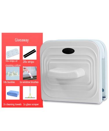 Window Cleaner Wipers Double-Side Glass Cleaner Window Cleaner Glider Washing Brush Equipment Glass Wiper Cleaning Tool for High-Rise and Car Glazed Windows Thickness (B White 8