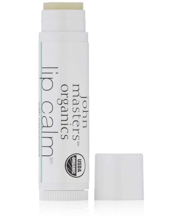 John Masters Organics - Lip Calm Peppermint - USDA Certified Organic Natural Lip Balm to Moisturize  Hydrate & Soothe Chapped Lips - 0.15 oz