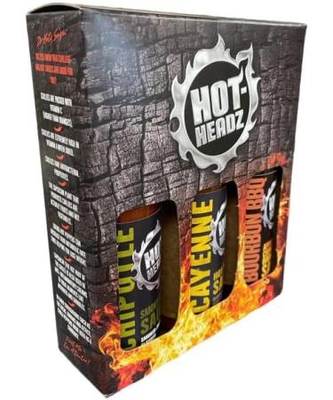 Hot Headz BBQ & Grilling Hot Sauce Gift Set - 3x 148ml Spicy Sauces for BBQ & Oven Dishes - Buy Online on GoSupps.com