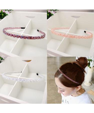 Buy Mlysnd Girls' Hair Ripe - 3 Glitter Slipproof Hair Bands with Rhinestones | Stylish Hair Jewelry in White Purple Pink - Buy Online on GoSupps.com