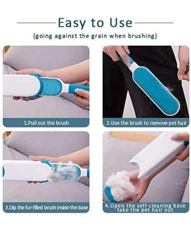 All-in-One Pet Hair Remover Brush - Eco-Friendly & Reusable for Dogs & Cats | Double-Sided Hair Removal Tool - Blue - Buy Online on GoSupps.com
