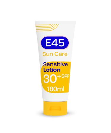E45 Sun SPF30 Sensitive Sun Cream with Vitamin E - UVA and UVB Protection- Fragrance-Free and Dermatologically Tested Sun Lotion For Body - Suitable For Dry Sensitive and Eczema Prone Skin (180ml) - Buy Online on GoSupps.com