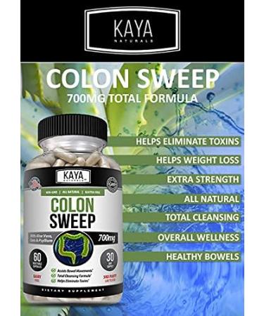 Kaya Naturals Colon Sweep | 30-Day Colon Cleanser Detox for Weight Management with Herbs & Probiotics - 60 Capsules - Buy Online on GoSupps.com