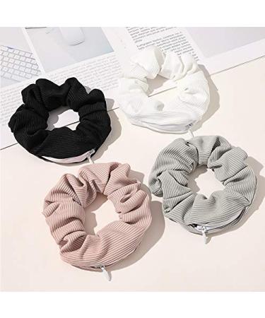 BEAUTYBIGBANG Hair Ties - 4 Pack Zipper Hair Scrunchies & Elastic Bands | Stylish & Durable Rubber Hair Accessories - Buy Online on GoSupps.com