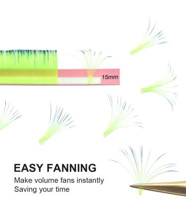 Shop Nagaraku Gradient Colored Volume Eyelash Extensions - 16 Rows 0.07 D Curl Ombre Green & Blue 9-15mm Premade Supplies - Buy Online on GoSupps.com