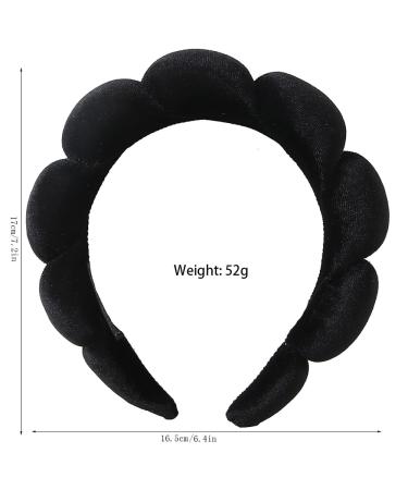 YOUNUO Spa Headband for Women - Sponge & Velvet Fabric, Black - Face Washing, Makeup, Skincare, Shower - Hair Accessories - Buy Online on GoSupps.com