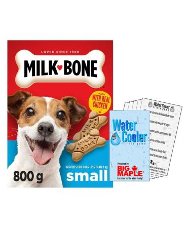 Crunchy Small Original Flavoured Dog Treats Bundle. Includes (1) Box of Crunchy Small Original Biscuit Treats (800g) w/Water Cooler Trivia Game by BIG MAPLE . Made with Real Chicken