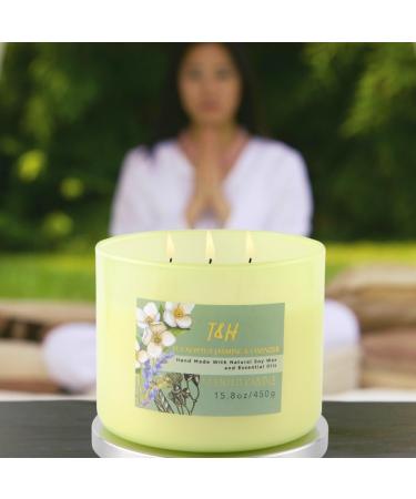 Eucalyptus Jasmine Lavender Candle | 3 Wick Aromatherapy Soy Candle | Stress Relief & Refreshing Summer/Fall Scent | 15.8 oz Natural Candle for Home - Buy Online on GoSupps.com