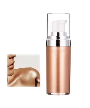 HADAVAKA 20ml Glitter Body Makeup Liquid Cream Bronzer Smooth Shine Liquid Foundation Moisturizing Shiny Face Body Skin Highlighter Lotion Instant Result Sparkles and Deepens Skin Tone (02#)