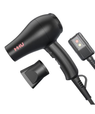 Mini Blow Dryer Ceramic Ionic 1000 Watts for Painting and Acrylic Pouring Small Hair Dryer Compact and Lightweight for Kids and Travel 2 Speed Settings and Cool Shot Plus Concentrator Black