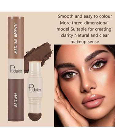 Eyebrow Stamp Double-ended Brow Cream Stamp with 2 Colour Long Lasting and Waterproof One Step Brow Stamp Shaping Kit 12 Reusable Eyebrow Template With Strap 2 Eyebrow Pen Brushes (Brown & Medium Brown) - Buy Online on GoSupps.com