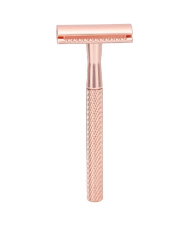 Zinc Alloy Safety Razor Double Sided Manual Portable Shaver for Home Travel Facial Care (Copper)