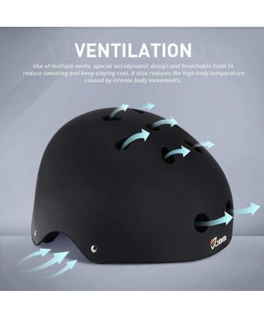 JBM Skateboard Helmet Adult | Multi-Sports Helmet for Skateboarding, Scooter, Roller Skating | Black Large - Buy Online on GoSupps.com