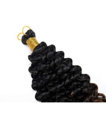 14 Inch Crochet Braids Water Wave Hairpieces Synthetic Wavy 100g Ombre Braiding Hair Weave Crochet Hair Extensions For Women - Black to Red Brown - Buy Online on GoSupps.com