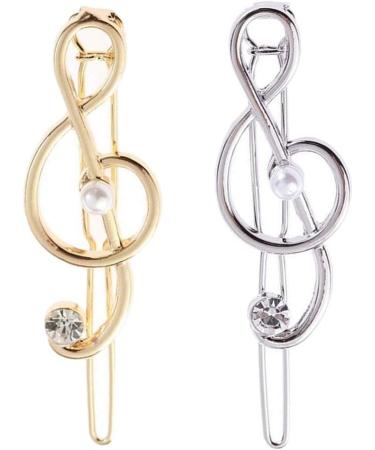 4x Dainty Hairpin Clip Music Note Hair Snap Clamp Womens Girls Headwear - Buy Online on GoSupps.com