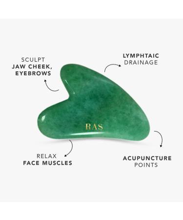 RAS LUXURY OILS Jade Gua Sha Face Lifting Massager - Sculpt Jaw Reduce Puffiness & Wrinkles Spa Acupuncture Tool - Relax Face Muscles - Buy Online on GoSupps.com