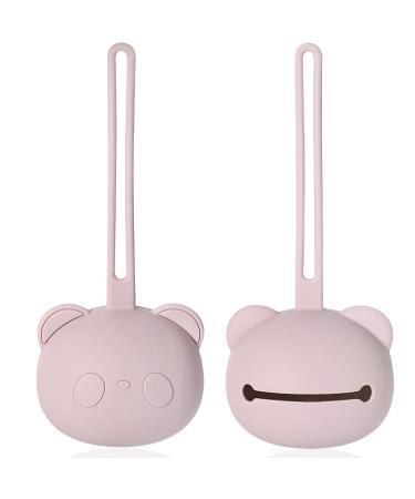 Orzbow silicone pacifier box 2 pieces BPA-free pacifier bag for 2 pacifier pacifier storage box pacifier holder for girls boy pink pink 2 pieces
