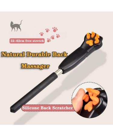 Retractable Silicone Back Scratcher - Portable Travel Massager for Seniors | Anti-Itching Cat Scratch Design in Orange (22-62cm) - Buy Online on GoSupps.com