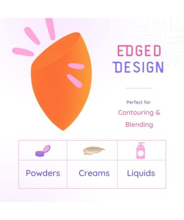 3 x HDR Beauty Blender Makeup Sponge - Foundation Sponge - Make up sponge - Edged Design Fine Pore Sizes and Soft Latex Free Material Perfect for Powders Creams and foundation Cosmetics (Orange) Orange (Set of 3) - Buy Online on GoSupps.com