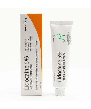 Lidocaine 5% Topical Anorectal Numbing Cream for Treatment of Hemorrhoids & Other Anorectal Disorders
