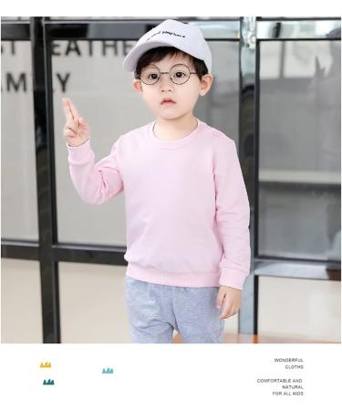 Taigood Boys Cotton Sweatshirt Long Sleeve T-Shirt Pullover - Age 6-7 Years (Pink) - Buy Online on GoSupps.com