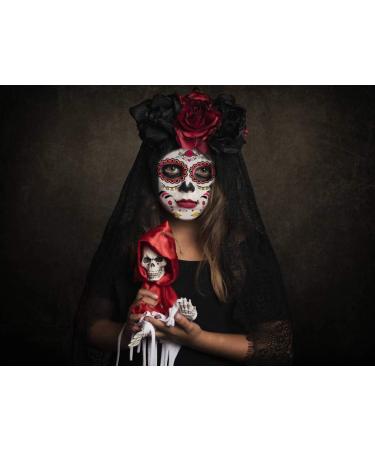 8 Kit Sugar Skull Temporary Face Tattoos for Halloween, Masquerade & Parties - Day of The Dead Makeup Rose Design - Buy Online on GoSupps.com