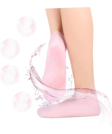 minkissy 2 Pairs Sock Skin Half Moon Pillow Black Rejuvenate Dry Cracked Gel Feet Lotion Knee Scooter Pad Silicone Gel Foot Moisturizing Heel Sleeves Booties Crusty Sebs Women's Spa Pink - Buy Online on GoSupps.com