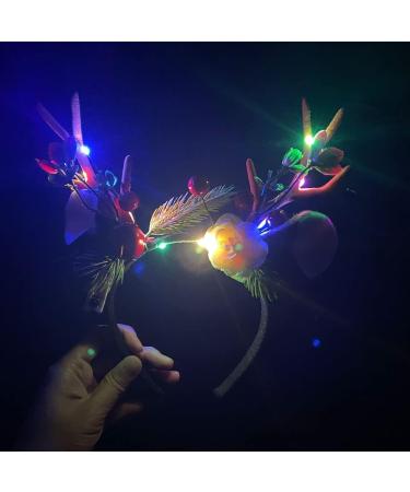 Wedity LED Flower Light up Antlers Headbands Glowing Headband Christmas Hair Bands Party Decorative for Women and Girls (Colour 2) - Buy Online on GoSupps.com