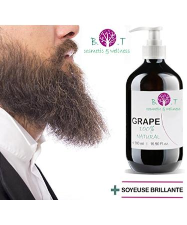 Cold-Pressed Grape Seed Oil 500ml | Natural Intensive Skin & Hair Care | Makeup Remover | Moisturizer for Face & Body | Massage & Carrier Oil - Buy Online on GoSupps.com