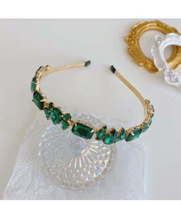 Teensery Alloy Rhinestone Headband - Sparkling Crystal Hairband for Women and Girls (Green) - Buy Online on GoSupps.com