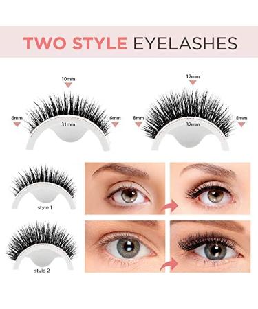 EASBEAUTY Self Adhesive Reusable Eyelashes - Natural Look, No Glue, 2 Pairs - Buy Online on GoSupps.com