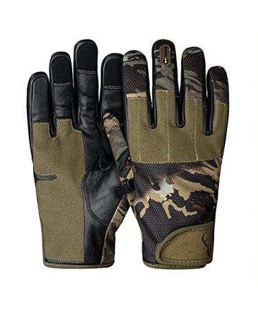 Arctic Buck Hunting Gloves in Real Leather ( Small - XXL ) Best Tactical Shooting Gear to Stay Warm and Dry with Stealth Camo Perfect Feel and Touch Screen Feature (XX-Large) Large green