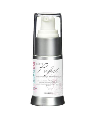 Dermal Dab Dab To Perfect Professional Strength 20% Vitamin C Serum For Face - Brighten Complexion Firm Loose Skin Protect From UV Damage & Reduce Under-Eye Circles (15mL)