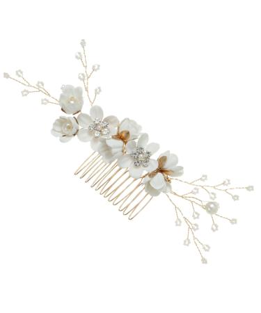 Healeved Flower Hair Comb Rhinestone Hair Accessories Hair Comb for Wedding Bride Hair Accessories Wedding Hair Comb Hair Comb for Women Accessories Fine Hair Aesthetic Hair Accessories