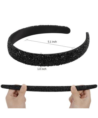 FASOTY Rhinestone Headband for Women - Handmade Black Crystal Diamond Bling Hair Hoop - Buy Online on GoSupps.com