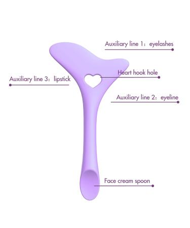 Silicone Winged Smoky Eyeshadow Applicators Plate & Cat Shape Eye Liner Guide - Purple - Buy Online on GoSupps.com
