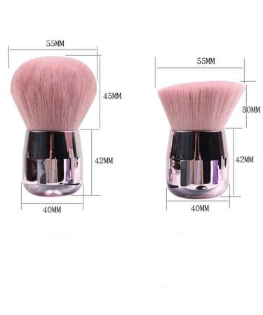 Kabuki Powder Foundation Brush Set - Portable Flat Top Brush for Blending Liquid & Powder Makeup | 2-Piece Makeup Brush Kit - Buy Online on GoSupps.com