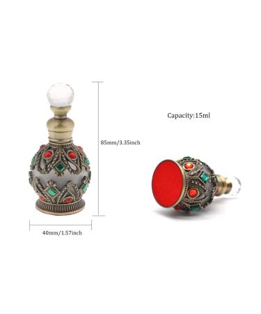 Liwein Vintage Perfumed Bottles - Refillable 15ml Glass Perfume Bottles (2 Pack) - Crystal Small Empty Fragrance Bottles for Travel & Personal Use - Buy Online on GoSupps.com