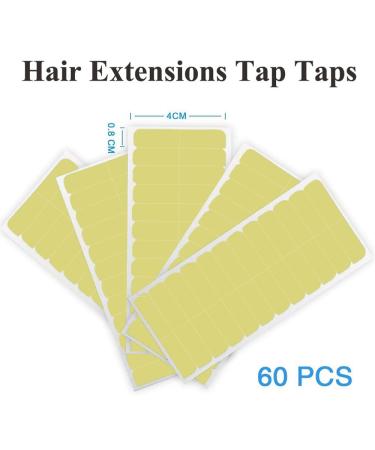 Amella Hair 60 Pieces Double Sided Tape Tabs for Hair Extensions - 4cm x 0.8cm (Blue) - Premium Replacement Adhesive - Buy Online on GoSupps.com