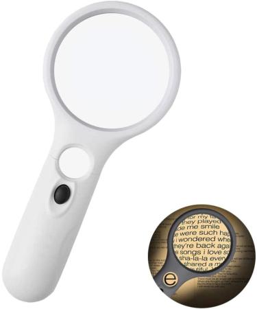 Professional 3X 45x Handheld Magnifier with 3 LED Light Lens Loupe for Reading Crafts Hobby Soldering Inspection Coins Exploring Full of Stars